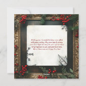 Schönes Vintages Pferd mit Rahmen Weihnachten (Rückseite)