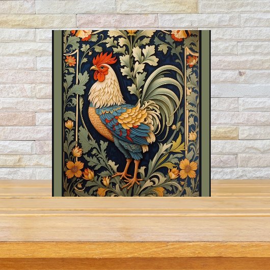 Schönes Vintages Rooster William Morris Inspiriert Fliese