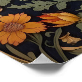 Schönes Vintages Rooster William Morris Inspiriert Poster (Ecke)