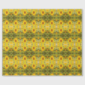 Schönes, Vintages, rustikales Sonnenblumenmuster Geschenkpapier (Flach)