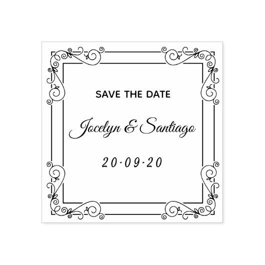 Schönes Vintages Save the Date Gummistempel (Prägung)