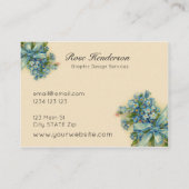 Schönes Vintages Vergessen Sie mir Noten floral Visitenkarte (Rückseite)