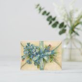 Schönes Vintages Vergessen Sie mir Noten floral Visitenkarte (Stehend Vorderseite)