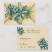 Schönes Vintages Vergessen Sie mir Noten floral Visitenkarte (Vorne/Hinten)