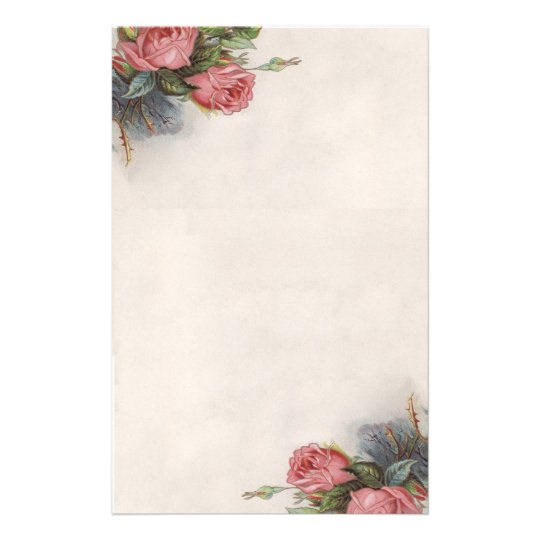 Schones Vintages Viktorianisches Rosen Briefpapier Briefpapier Zazzle De