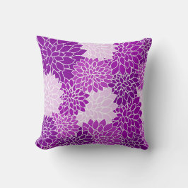 Schönes Vintages Violet Dahlias Muster Pillow Kissen
