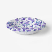 Schönes VIOLET Blumenmuster Papier Teller (Gewinkelt)