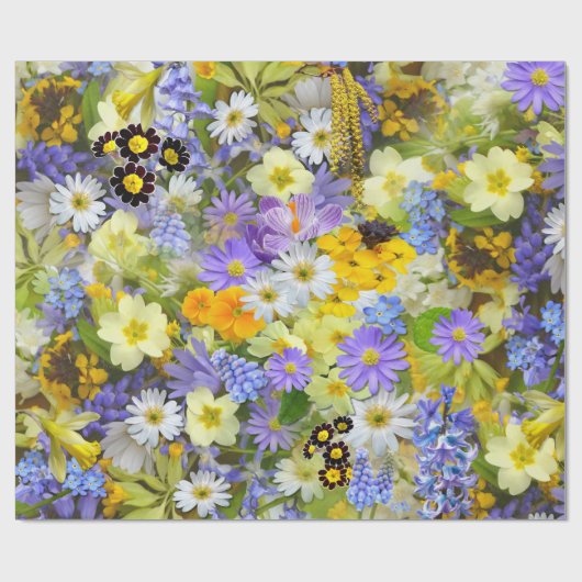 Schönes Vivid Blumendesign Geschenkpapier (Flach)