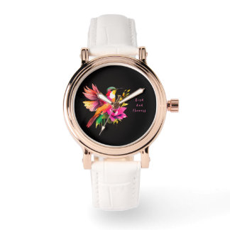 Schönes Vogel- und Blumenmuster, Modern Armbanduhr