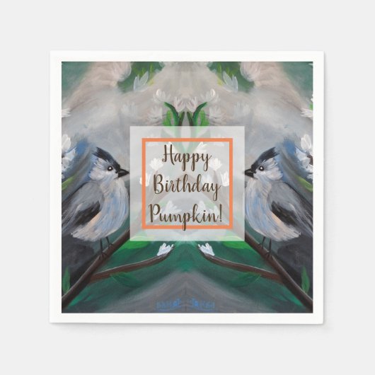 Schönes Vogelfrühlingsgemälde Serviette (Vorderseite)