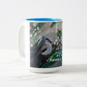 Schönes Vogelfrühlingsgemälde Zweifarbige Tasse (Vorderseite Links)