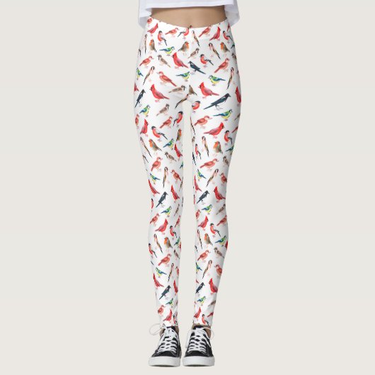 Schönes Vogelmuster Leggings (Vorderseite)