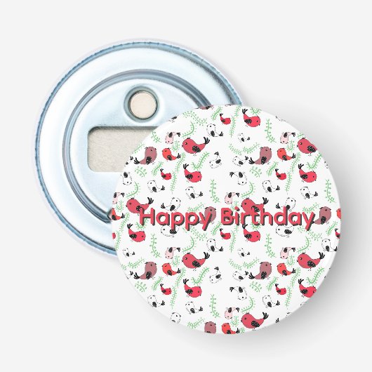 Schönes, vogelthematisches Geschenk, gemustert Flaschenöffner (Vorderseite)