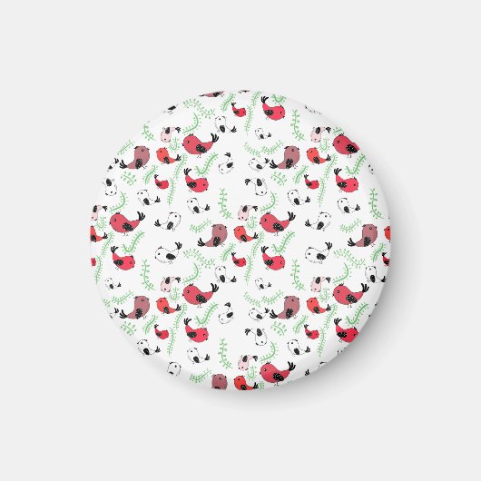 Schönes vogelthematisches Geschenk, gemustertes Ma Magnet (Vorne)