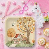 Schönes Waldland Hirschlandschaft Zuhause Kids Pappteller (Party)