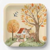 Schönes Waldland Hirschlandschaft Zuhause Kids Pappteller (Vorderseite)