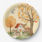Schönes Waldland Hirschlandschaft Zuhause Kids Pappteller (Vorderseite)