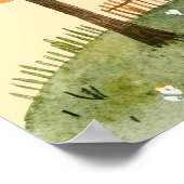 Schönes Waldland Hirschlandschaft Zuhause Kids Poster (Ecke)