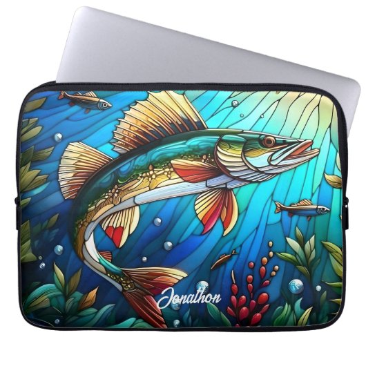Schönes Walleye Pike am See Laptopschutzhülle (Vorderseite)