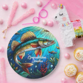 Schönes Walleye Pike am See Pappteller (Party)