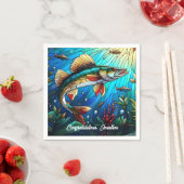 Schönes Walleye Pike am See Serviette (Beispiel)