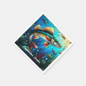 Schönes Walleye Pike am See Serviette (Ecke)