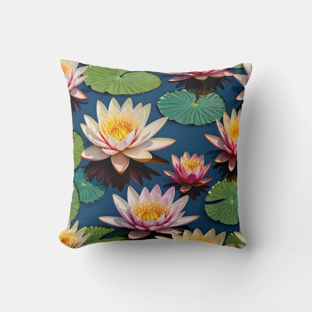 Schönes Wasser Liege Blume Kissen (Vorderseite)