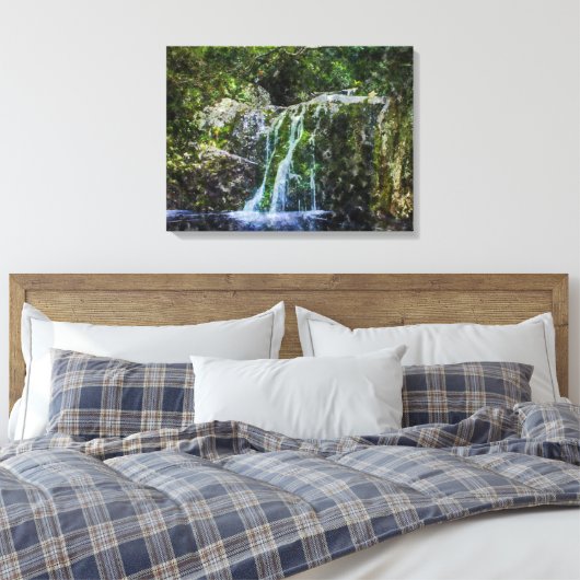 Schönes Wasserfall Wasserfarben Malerei Leinwanddruck (Insitu (Schlafzimmer))