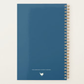 Schönes Wasserfarben-Blau-Blumenmuster-Personalisi Planer (Rückseite)