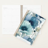 Schönes Wasserfarben-Blau-Blumenmuster-Personalisi Planer (Anzeige)