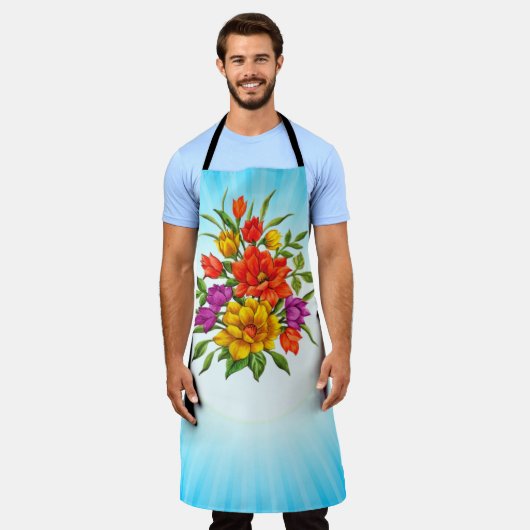 Schönes Wasserfarben-Blumenbouquet-34123 Schürze (Getragen)