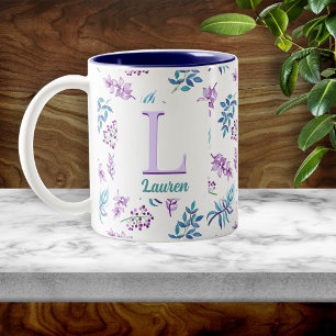 Schönes Wasserfarben-Blumengarten-Personalisierung Zweifarbige Tasse