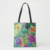 Schönes Wasserfarben-Blumenmuster Tasche (Vorderseite)