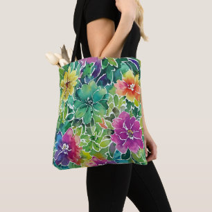 Schönes Wasserfarben-Blumenmuster Tasche