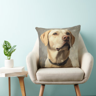 SCHÖNES WASSERFARBENGELBE LABRADOR RETRIEVHUND KISSEN