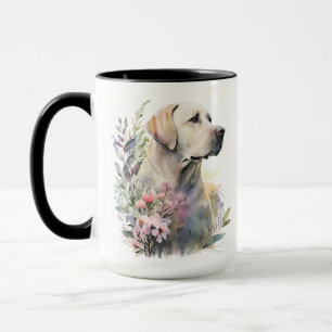 SCHÖNES WASSERFARBENGELBE LABRADOR RETRIEVHUND TASSE