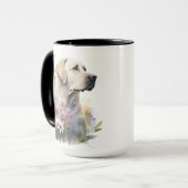 SCHÖNES WASSERFARBENGELBE LABRADOR RETRIEVHUND TASSE (Vorderseite Links)