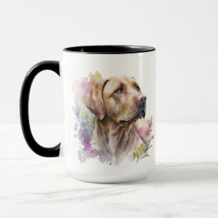 SCHÖNES WASSERFARBENGELBE LABRADOR RETRIEVHUND TASSE