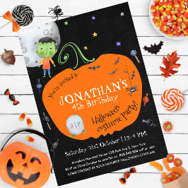 Schönes WasserfarbenHalloween Kids Kostüm Party Einladung