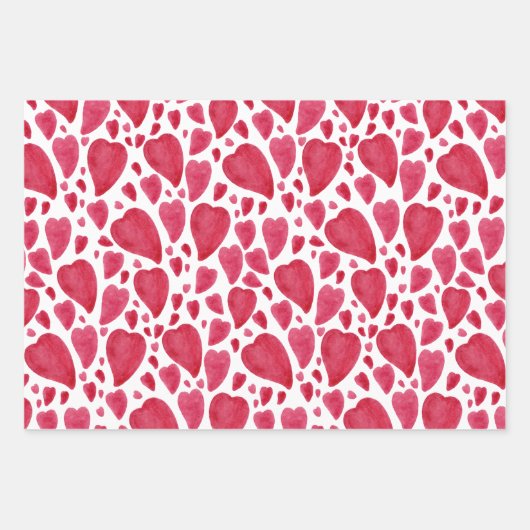 Schönes Wasserfarbenherz Geschenkpapier Set (Vorderseite 2)