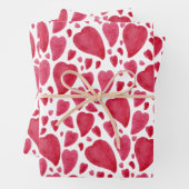 Schönes Wasserfarbenherz Geschenkpapier Set (Beispiel)