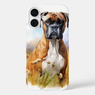 SCHÖNES WASSERFARBENHUNDE MIT BROWNSCHNITTSTEIN iPhone 16 HÜLLE