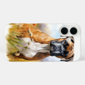 SCHÖNES WASSERFARBENHUNDE MIT BROWNSCHNITTSTEIN Case-Mate iPhone HÜLLE (Rückseite (Horizontal))