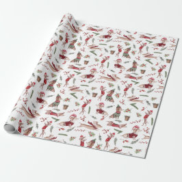 Schönes Wasserfarbenmuster der Weihnachtszeit-Dack Geschenkpapier