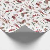 Schönes Wasserfarbenmuster der Weihnachtszeit-Dack Geschenkpapier (Ecke)