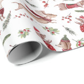 Schönes Wasserfarbenmuster der Weihnachtszeit-Dack Geschenkpapier (Rolleneckpunkt)