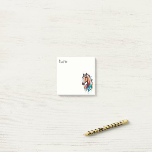 Schönes Wasserfarbenpferd Post-it Klebezettel (Auf Schreibtisch)