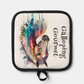 Schönes Wasserfarbenpferd Topflappen (Vorderseite)