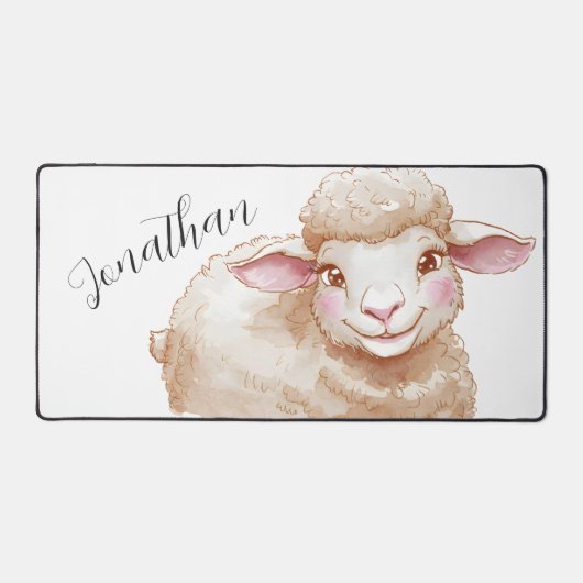 Schönes Wasserfarbenschaf Schreibtischunterlage (Vorderseite)