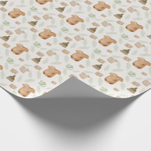 Schönes Watercolor Baby Duschpapier Geschenkpapier (Ecke)